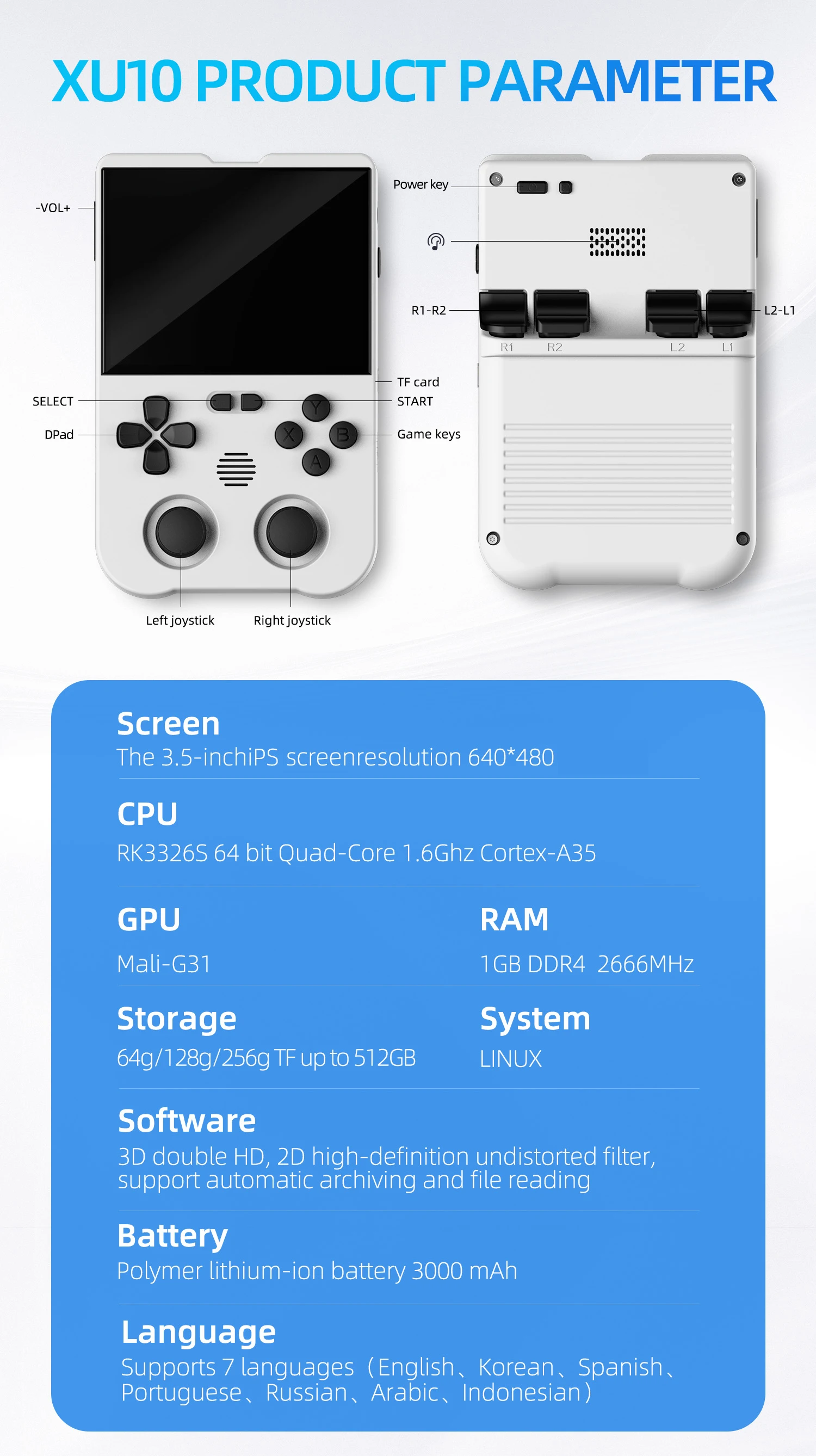 Рисунок 4 - Ampown XU10 портативная игровая консоль 3