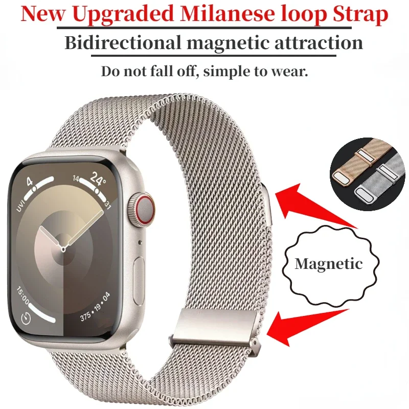 Elegant Metal Milanese Loop Magnetic Bracelet Strap