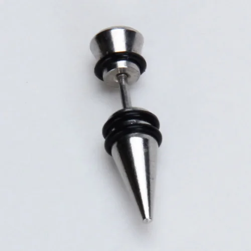 1pc Mens Stainless Steel Ear Stud Earring Agate Gift Jewelry