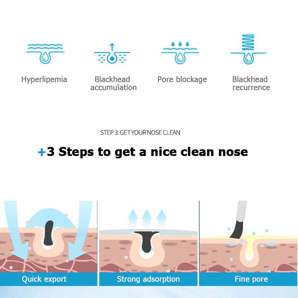 Blackhead Exporting Liquid With Small Bubble Device for Deep Cleansing Blackhead Acne Removal Shrinkage Pore