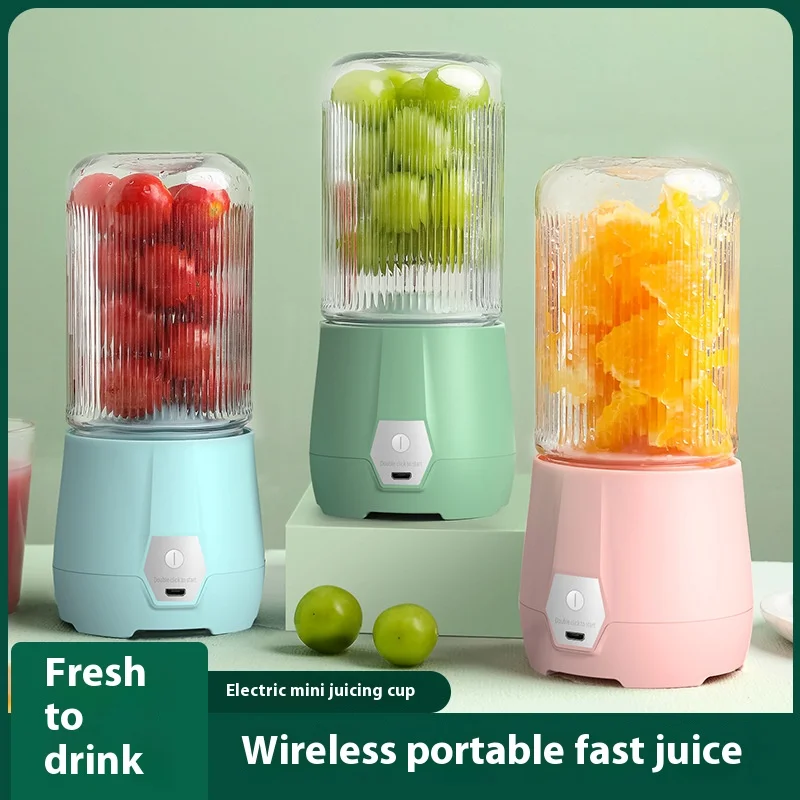 Electric Juicer Portable Smoothie Blender 4 Knife Mini Blenders USB Wireless Rechargeable Mixer Juicers Cup For Travel