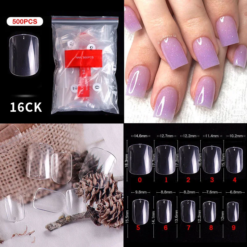 unhas falsas, caixão redondo, gel uv, para manicure, natureza clara, 500