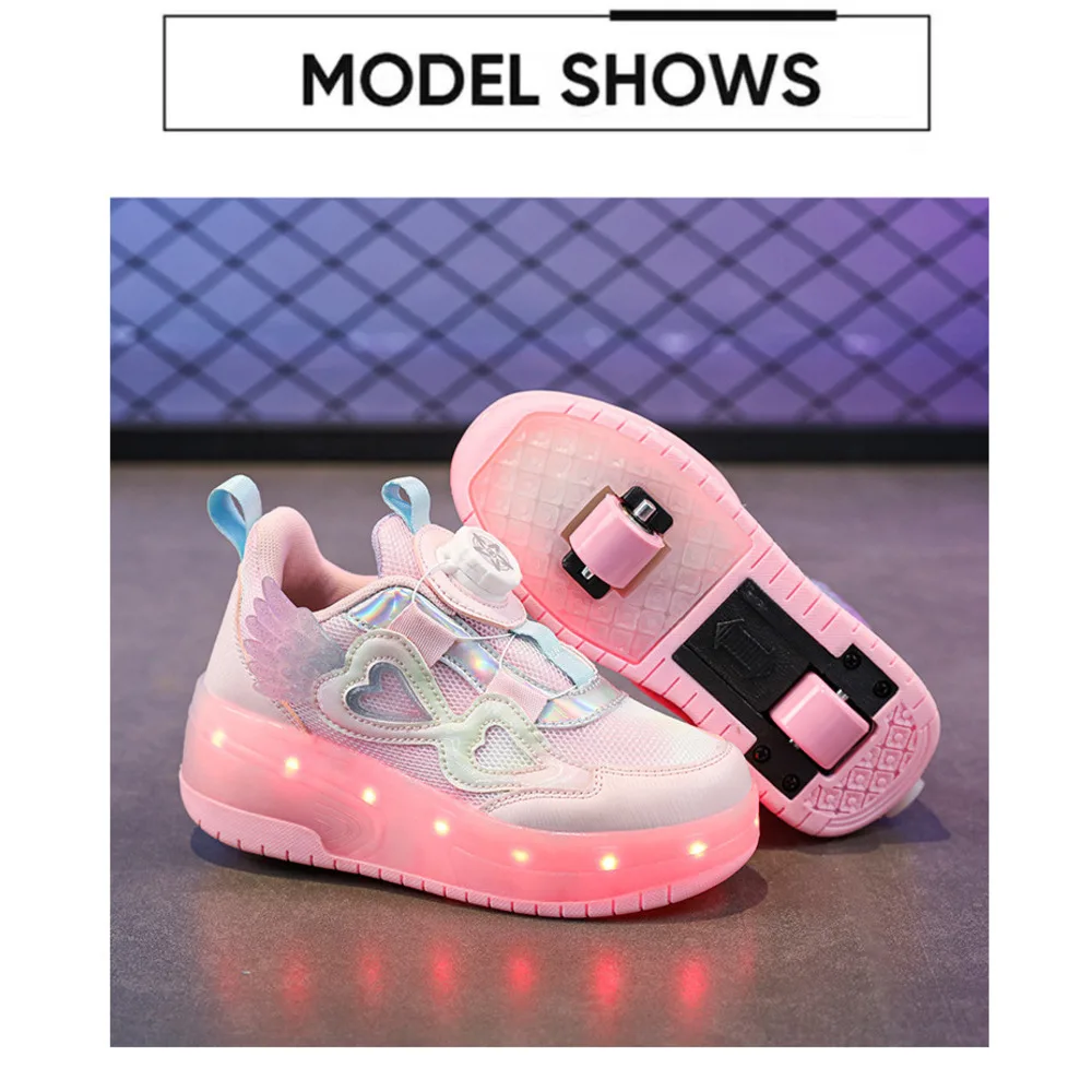 Leuchtendes Gehen für Mädchen mit hohem ästhetischem Wert, Mesh-Sportschuhe für Mittelschulkinder, Schüler-Doppelrolle_voghion.com
