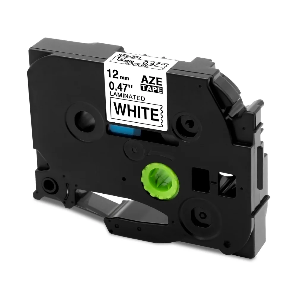 

1PC Black on White Label Sticker Compatible Brother Label Tape 12mm tz Tape Laminated Tape for Brother P Touch Labeling Machine