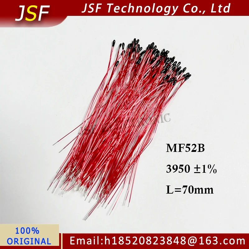 20pcs Thermistor NTC MF52B 5K 10K 100K Pure copper Enameled Wire Temperature Probe temperature sensor L30-80mm Thermal Resistor