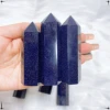 5-9CM Natural Crystal Blue Sandstone Column Energy Stones Polished Tower Crystal Energy Healing Room Ornament Home Decor Gift 4