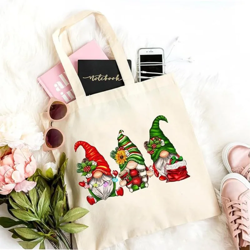 Cloth Christmas Gift Canvas Bag Snowman Three Dwarfs Bag Christmas Eve Tote Bag Candy Handbag Navidad Joy 2025 Party Supplies LI