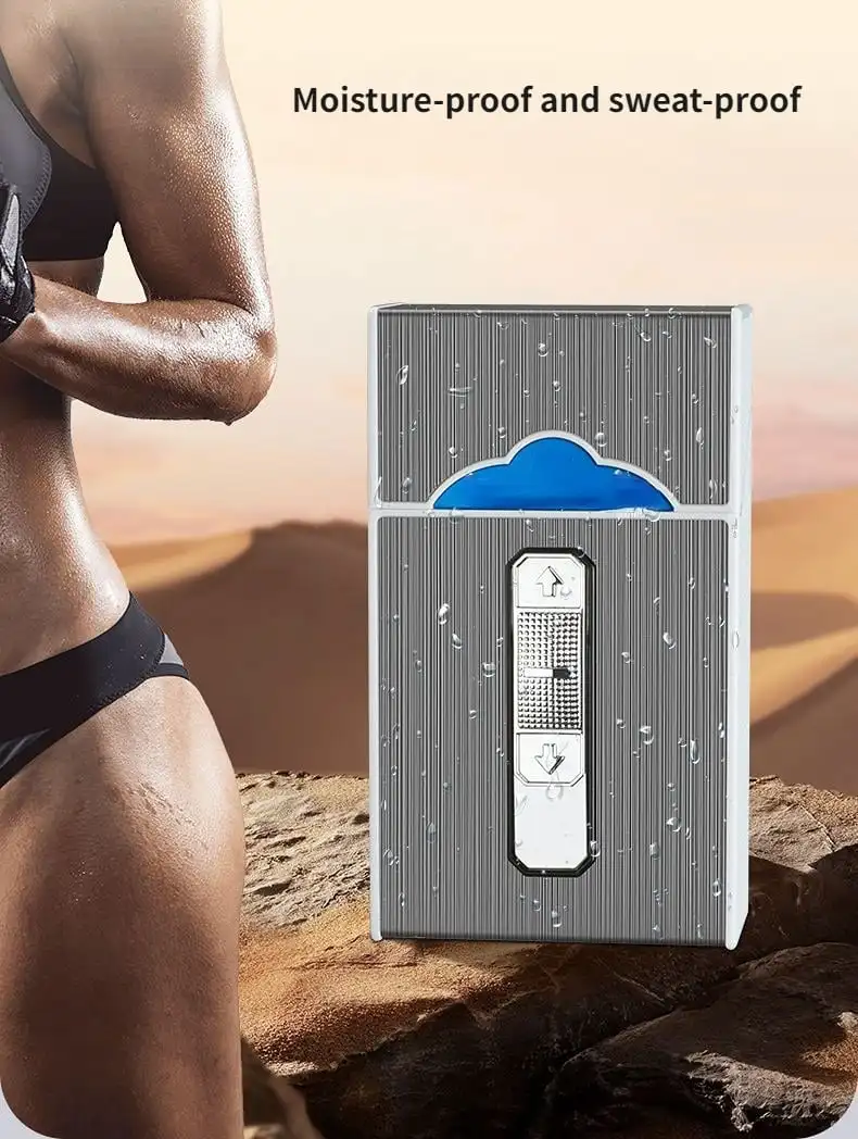 Description Picture 4 of itemCigarette Case with Lighter 20pcs Slim Cigarettes Box USB Lighters 2 in 1 Flameless Windproof Electric Lighter Pulse Arc Igniter