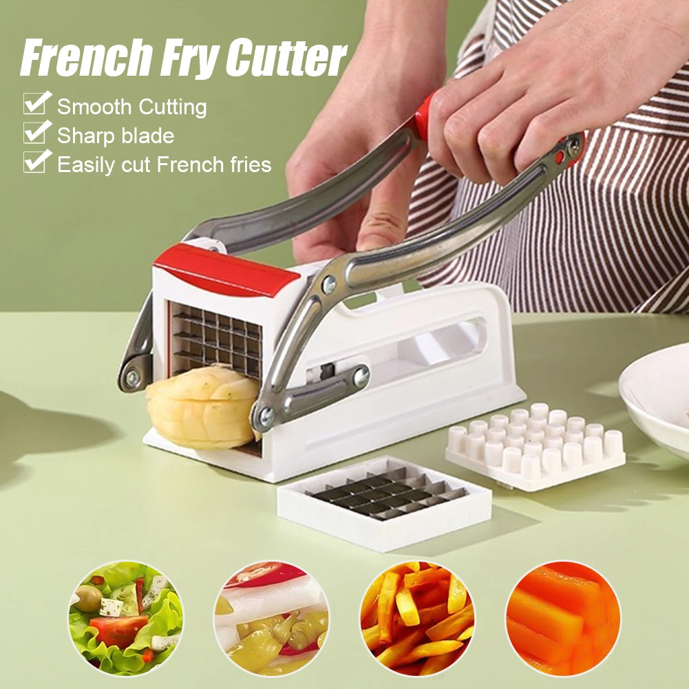 

New Kitchen Manual Vegetable Cutter Stainless Steel Potato Slicer Potato Cutter French Fries Cutter Machine Home Kitchen Gadgets
