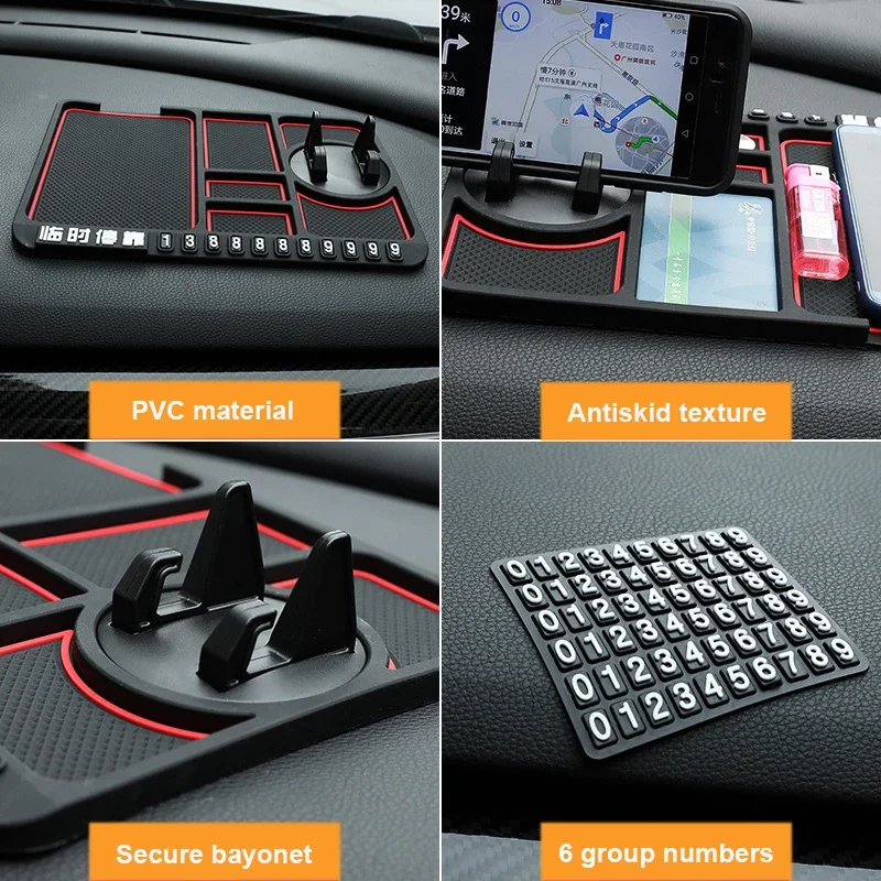 Multi-Functional Car Anti-Slip Mat Auto Phone Holder GPS Navigation Storage Cushion Car Interior Accessories Dashboard