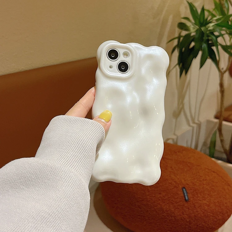 thumbnail image 1 of 3D Wave Pattern Phone Case For iphone 15 14 13 12 11 Pro Max INS Candy Color Fashion Soft Silicone Shockproof Back Cover Cases, 1 of 5