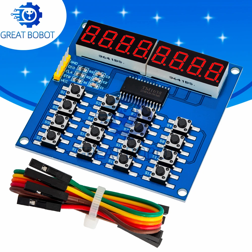 TM1638 8-stelliges LED-Anzeige- Und Tastaturmodul ? Produktbild-Vorschau 3