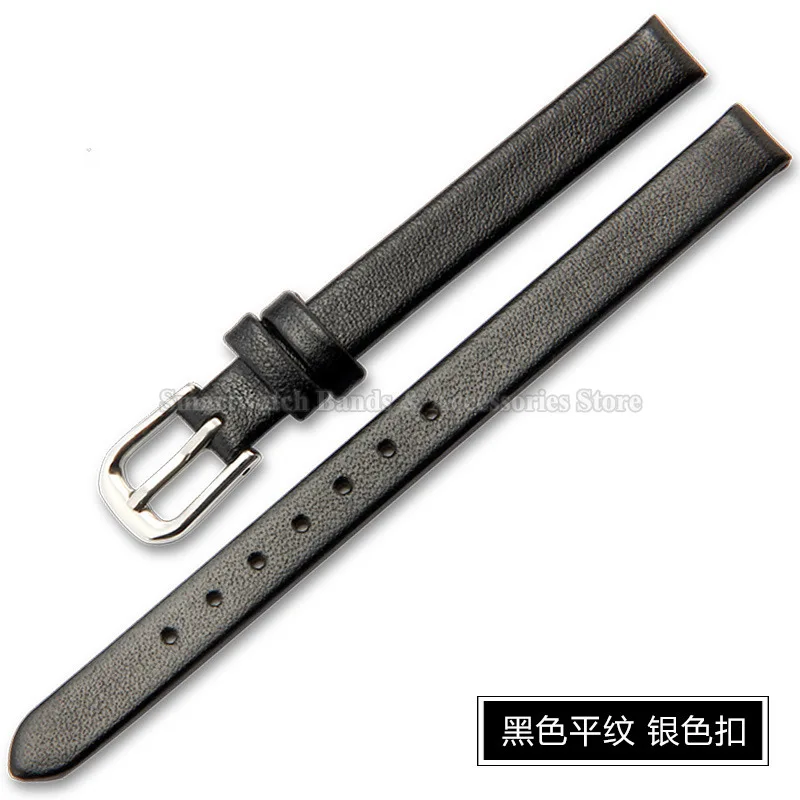 Elegant Ultra-Thin Leather Watch Strap - Soft Wrist Band with Pin Clasp