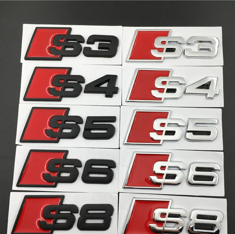 Original Plastic Sticker For Audi Sline S3 S4 S5 S6 S7 S8 Logo A3 A4 A5 A6 A7 A8 Emblem Badge Decal |