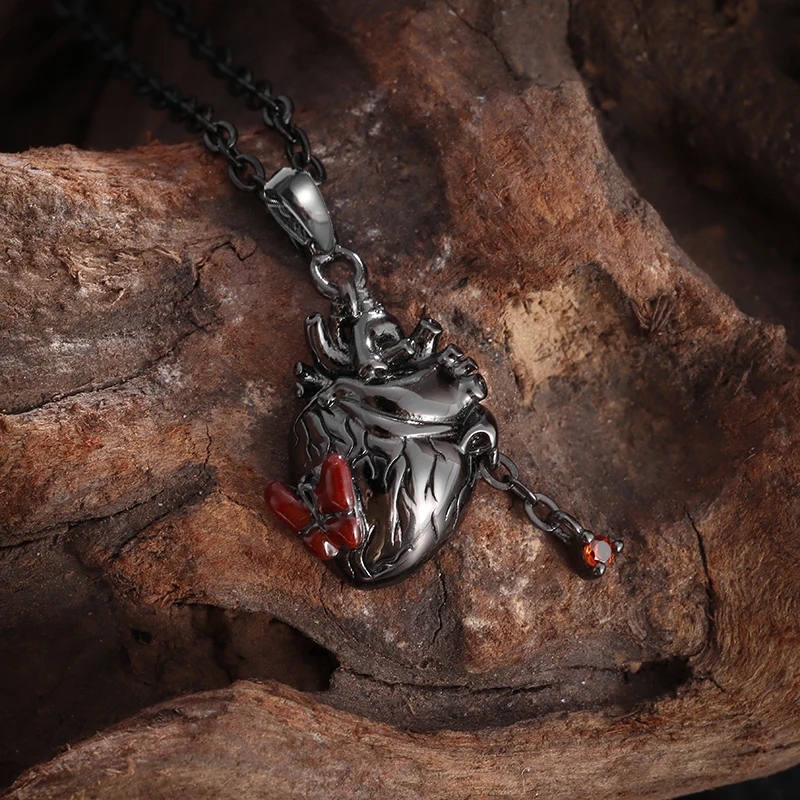 2 Collane Gotiche A Cuore - Stile Punk Rock Per Uomini E Donne | Nero E Argento - Foto 3