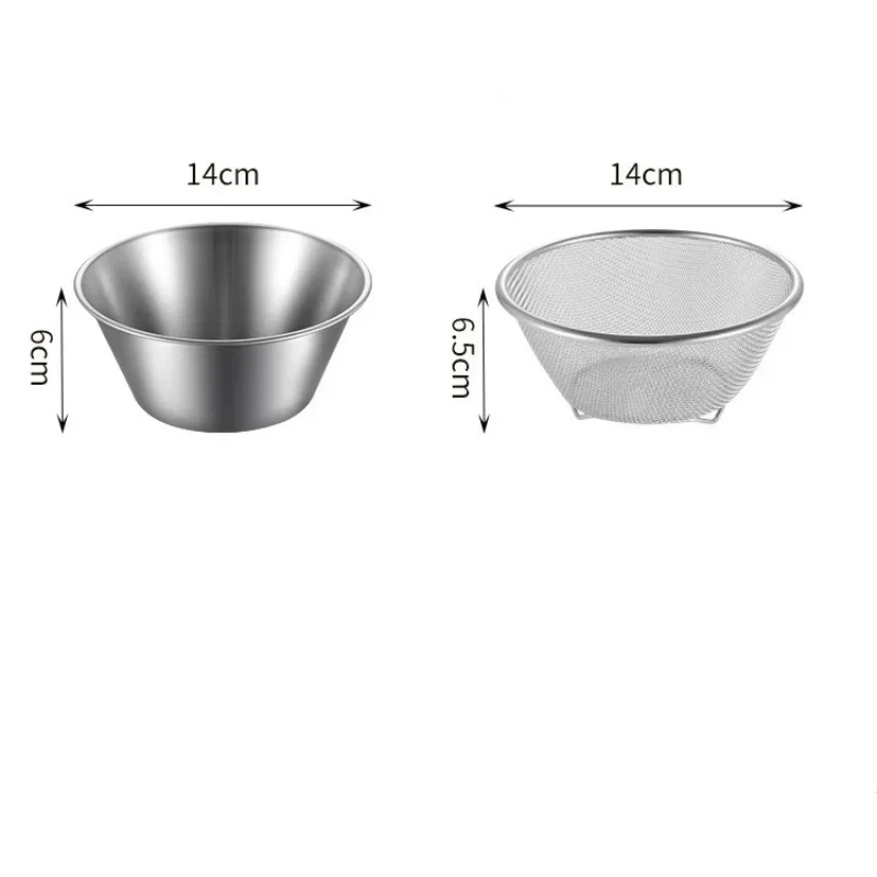 Stainless Steel Kitchen Drain Basket Set for Fruits and Vegetables