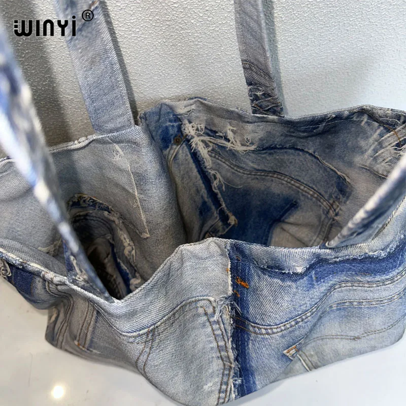 WINYI Original design Old printed denim bags