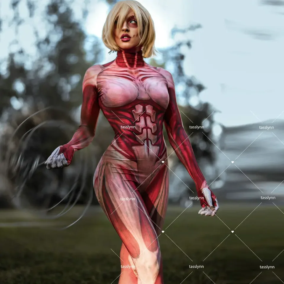 Titan Annie Leonhart Cosplay Costume Halloween Costumes for Women Annie  Leonhart Bodysuit Zentai Suit for Geek Girl - AliExpress, image size:960x960