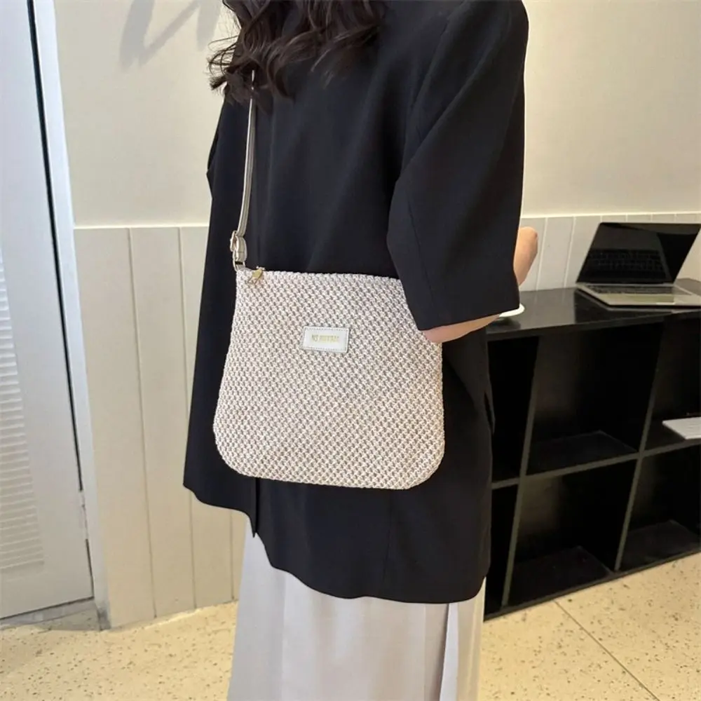 Bolso Cruzado Pequeño De Paja Y Piel Sintética Para Mujer - Bolso De Hombro O Bandolera, Ideal Para Diario