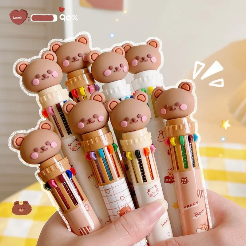 Kawaii Animal Gel Pen - 10 Color Set