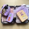 Large Capacity Women's Cosmetic Bag Simple Solid Color Ladies Nylon Storage Bags College Girls Pencil Case Purse Handbags 2