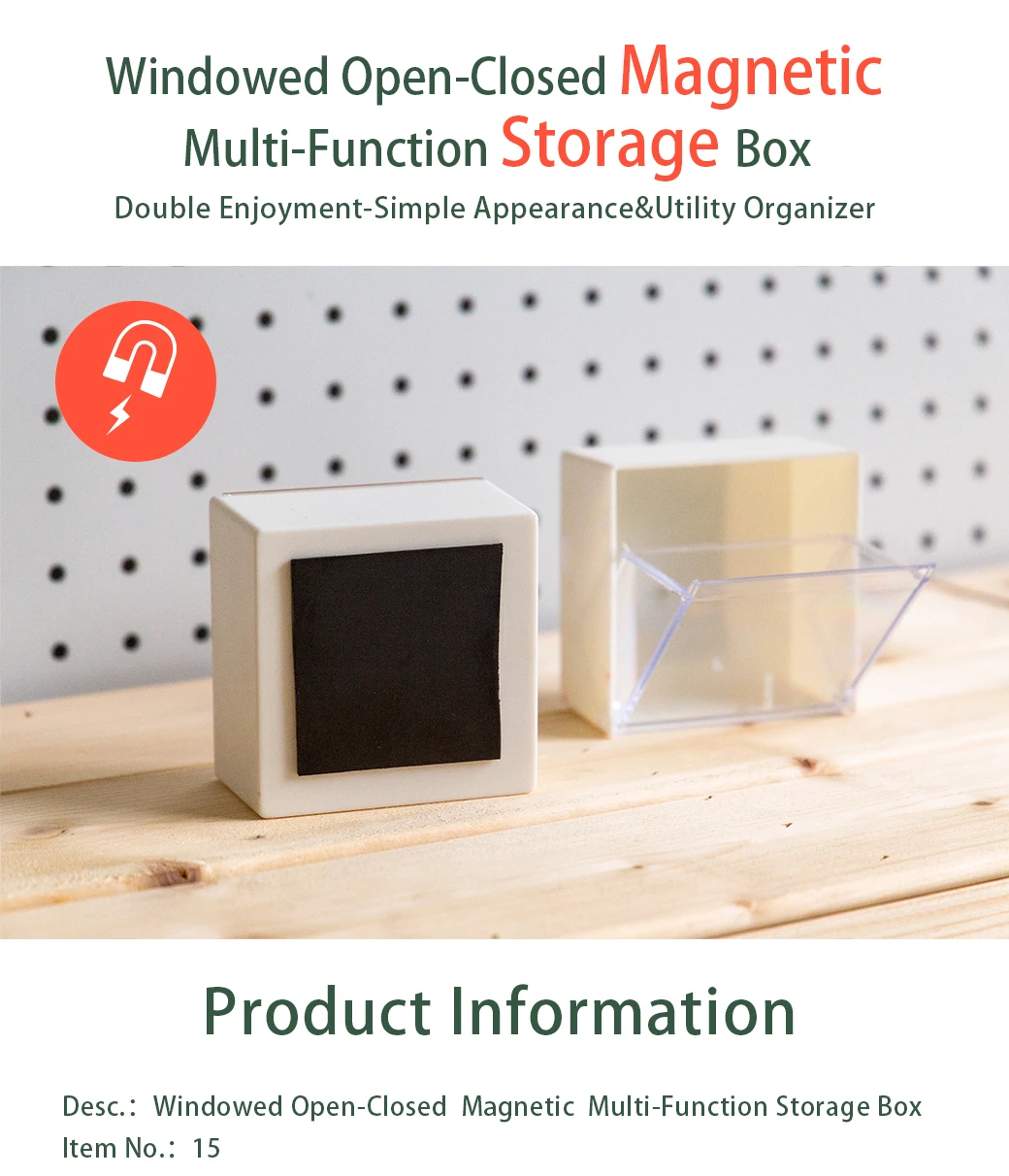 Description Picture 2 of itemMulti-Functional And Lightweight Design, Transparent And Openable, Thickened Magnetic Acrylic Storage Box, Convenient Storage