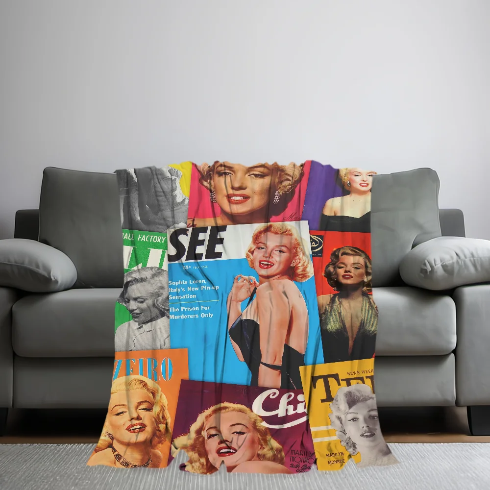 M-Marilyn M-Monroe 50s movie Blanket Skin friendly comfort warm soft plush blanket suitable sofa living room office bedroom 3