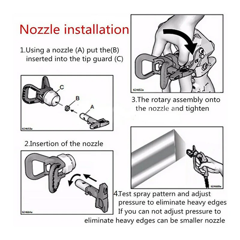 LP Set Airless Tips Nozzle 1-5 Series Low Pressure With 7/8 Nozzle Guard For Titan/Wagner Airless Paint Spray Sprayer Gun tools