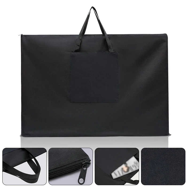 A1 Painting Board Storage File Bag Waterproof Painting Bag for Drawing Sketching Art Case Travel Art Supplies Tote Bag Black 6