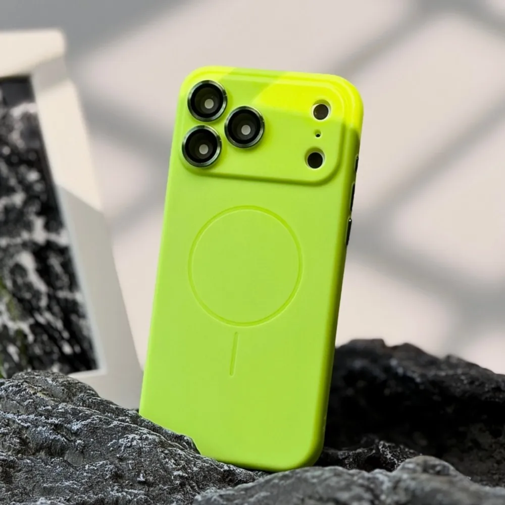 Luxury Fluorescence Silicone For Magsafe Case For IPhone 17 Air 16 15 14 13 12 Pro Max Plus 11 Candy Color Soft Magnetic Cover_voghion.com