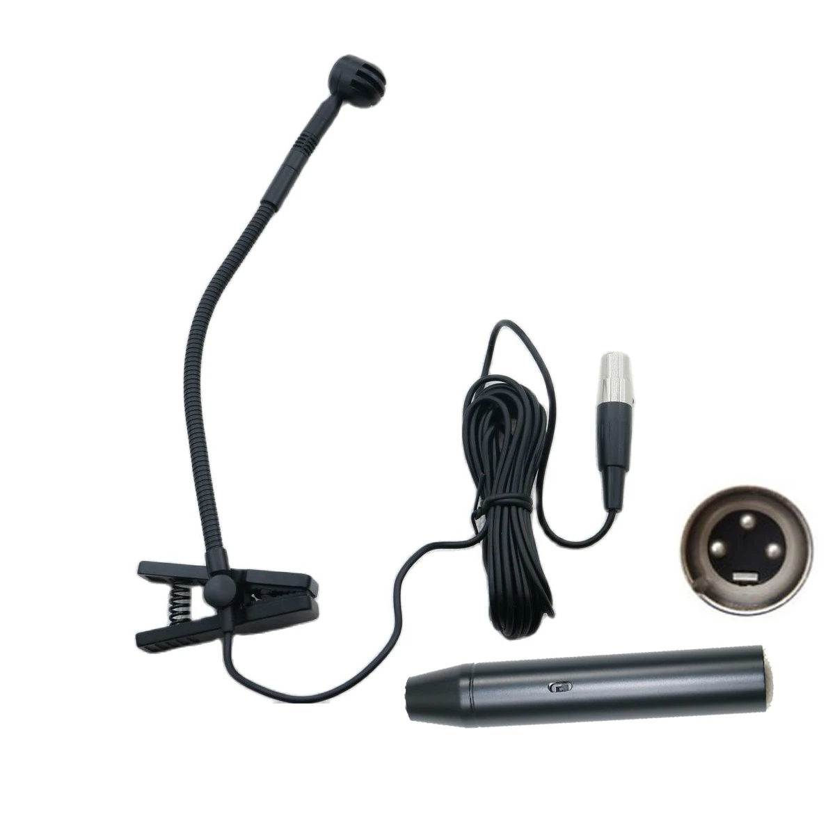 High Sensitivity PGA98H Cardioid Condenser Instrument Clip Microphone For Audio Sound Mixer 3Pin XLR 48V Phantom Adapter Music