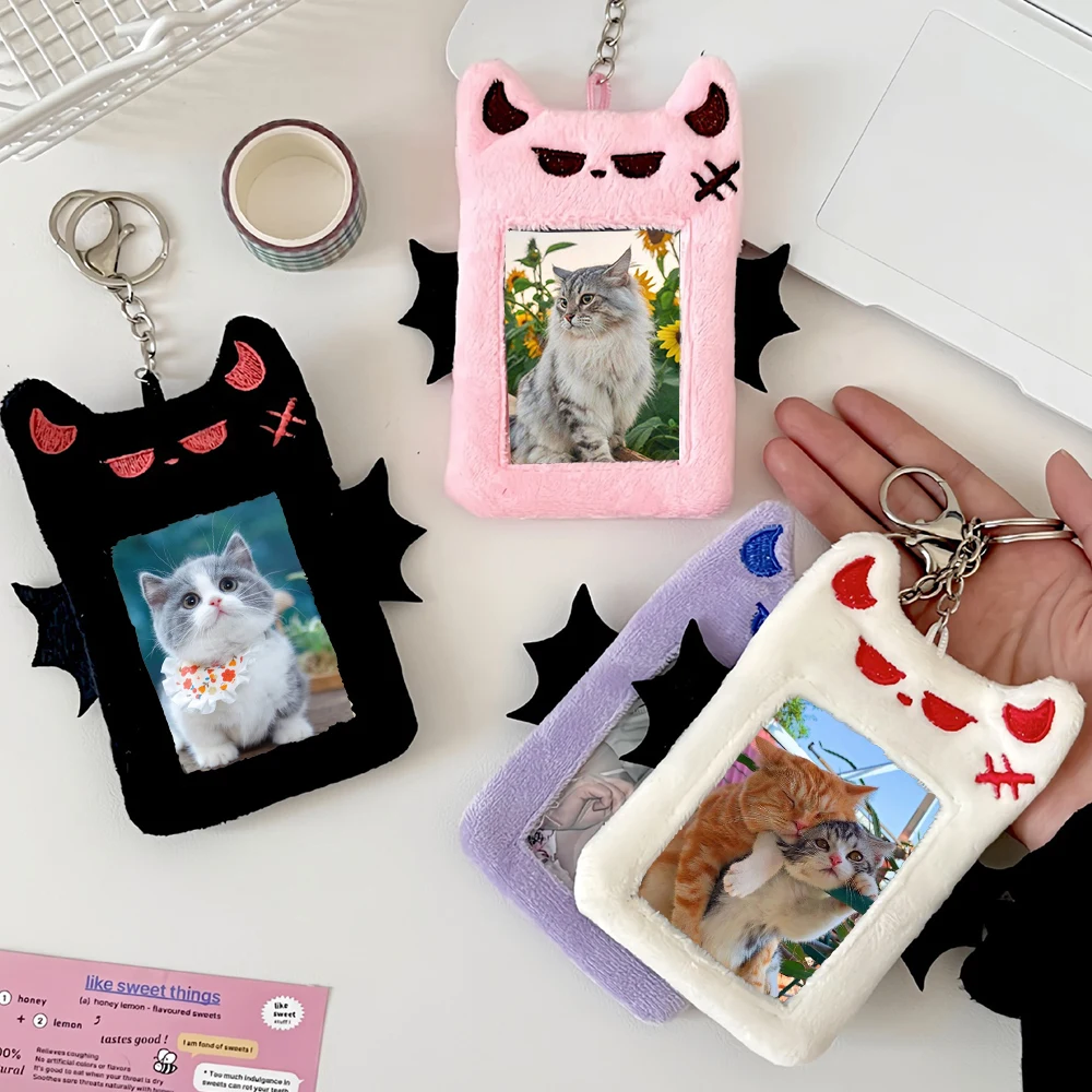 

Cute Plush Card Cover Keychain ID Credit Case Protector Case Star Chasing Photo Card Holder Pendant Cartoon Sweet Cool INS