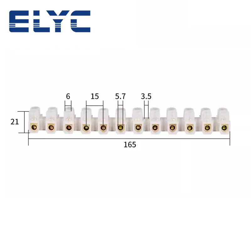 

10PCS X3 6012 60A Screw Terminal Strip Connector Electric 12 Pole terminal block Strips 380V U H Type DIY plastic barrier