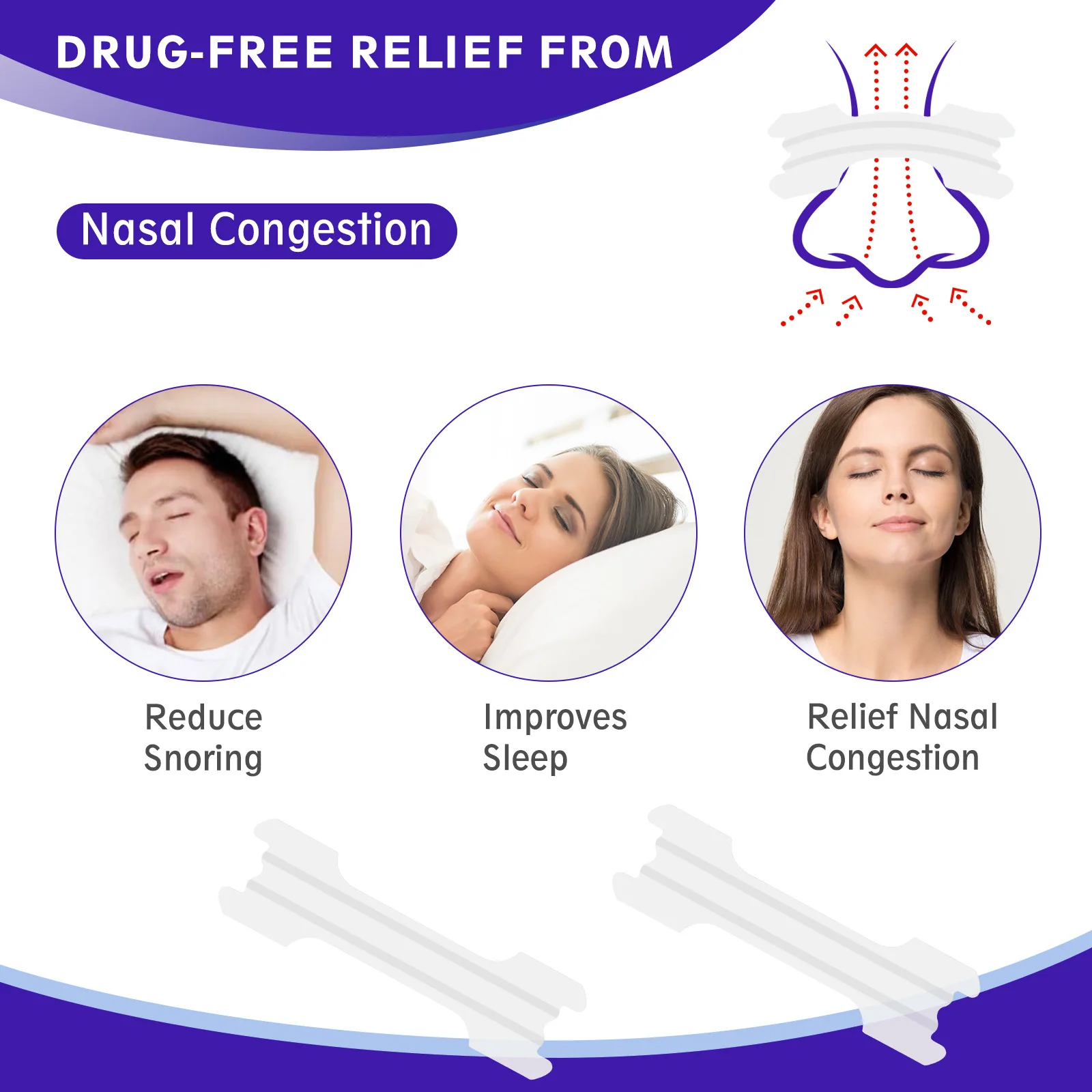 200/100/50PCS Transparent Breath Nasal Strips 2 Supports Stop Snoring Right Aid Nose Patch Good Sleeping Patch Better Breathing 3