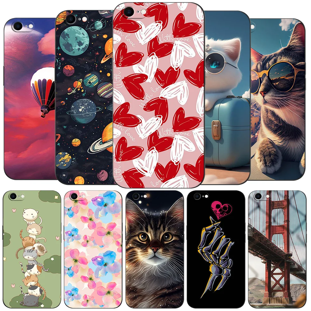 Per Iphone 5 S 5 S Se 2016 4.0 "Custodia Per Telefono Su Apple Iphone 6 S 6 S Plus Funda Bumper Custodia In Tpu Nero Design Interessante