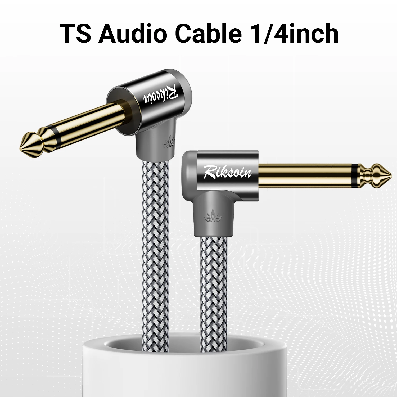 Premium Right Angle Guitar Audio Cable - Hi-Fi Stereo Sound Cord