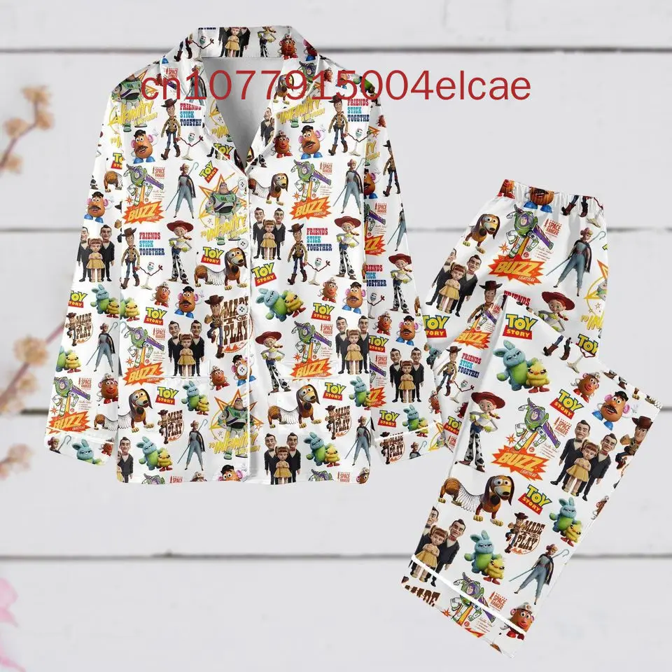 Toy Story Christmas Pajama Set 3D Printed Casual Men's and Women's Long Sleeve Shirt Pajama Set 5