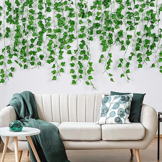 12pcs Fake Vines Fake Ivy Leaves Artificial Ivy, 78 Inch Ivy Garland  Greenery Vines for Bedroom