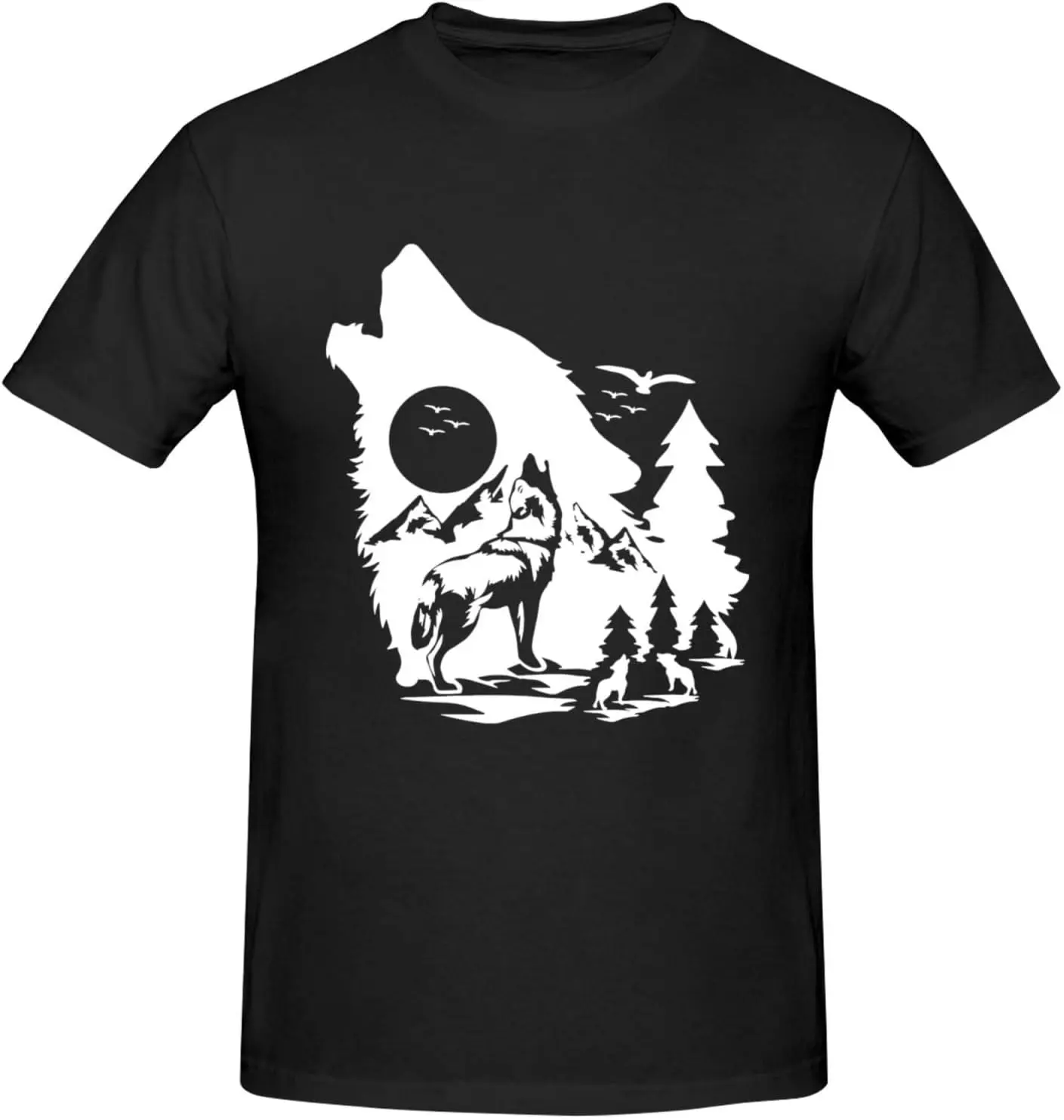 Мужская хлопковая футболка с коротким рукавом Howling Lone Wolfs