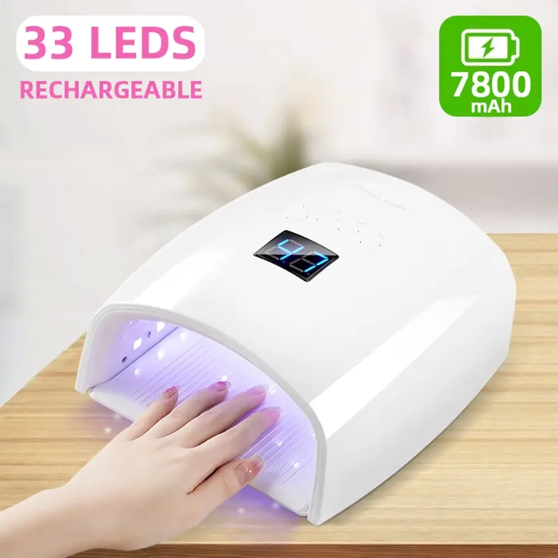 충전식 UV LED 네일 램프, 66W 무선 네일 건조기, 젤 광택제 전문 네일 ..