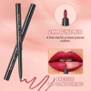 QIBEST Matte Liquid Lipstick&Lip Liner&Lip Gloss 3Pcs Sets Long Lasting Non-stick Cup Red Black Purple Lip Tint Cosmetics Kits 5