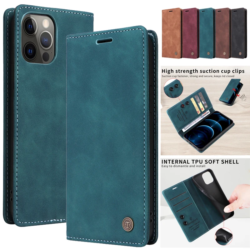 Wallet Flip Case iPhone 16 Ultra 15 14 Plus 13 12 Pro 16Pro Max Cover Suction Cup Leather Stand Phone Protective Bags leather wallet case,leather case,phone case,leather phone case