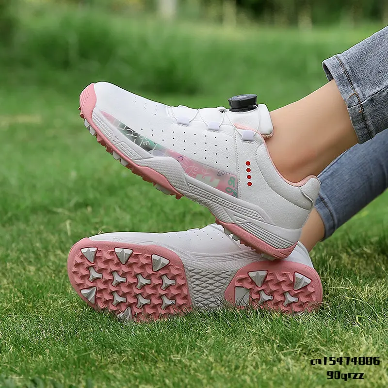 

Женские удобные кожаные кроссовки для гольфа, Женские спортивные туфли без шнуровки для гольфа, женские Прогулочные кроссовки, теннисная обувь