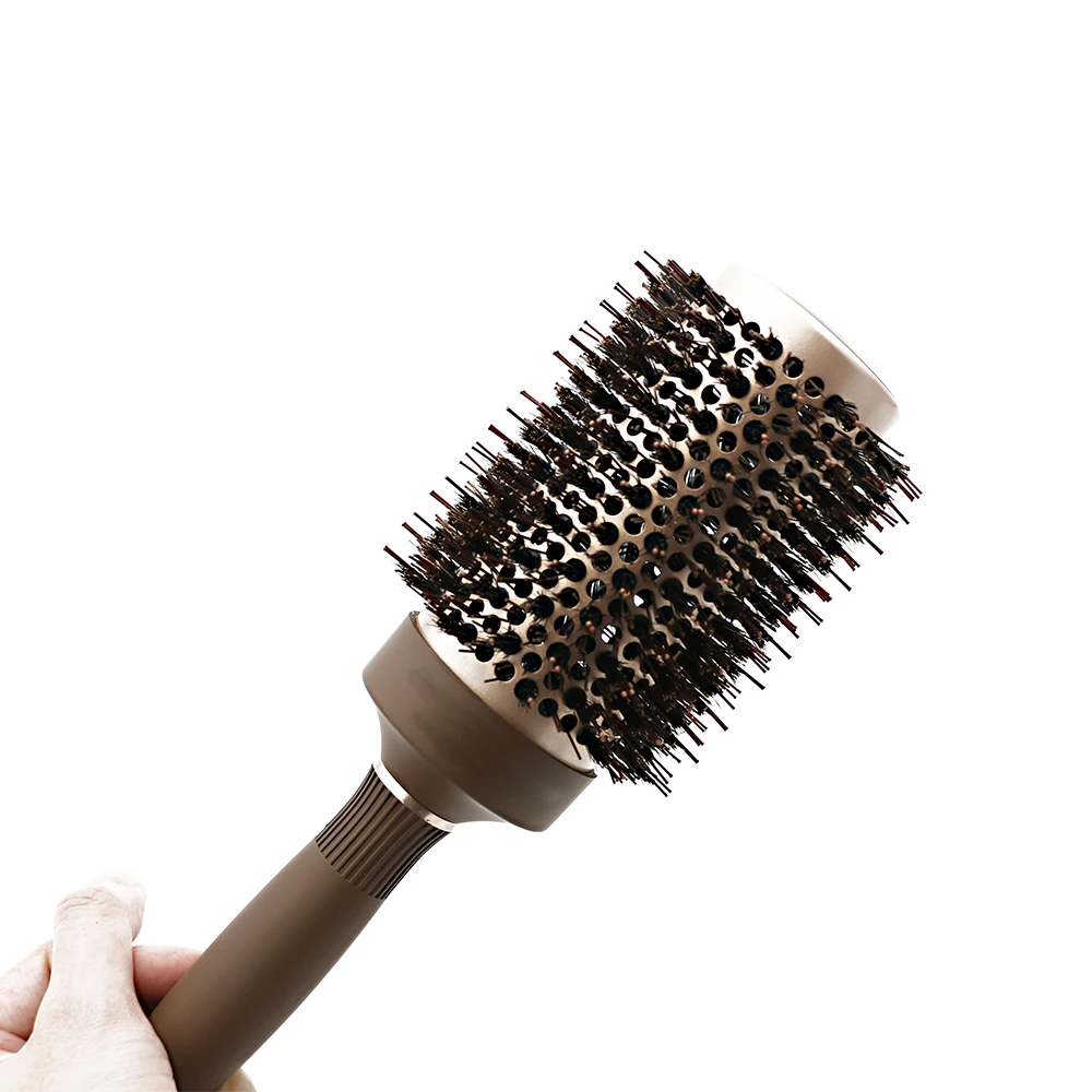 New Nano Technology Ionic Ceramic Hair Aluminum Brush Boar Bristle Hair Curly Comb Round Brushes For Hairdressing Salon 5