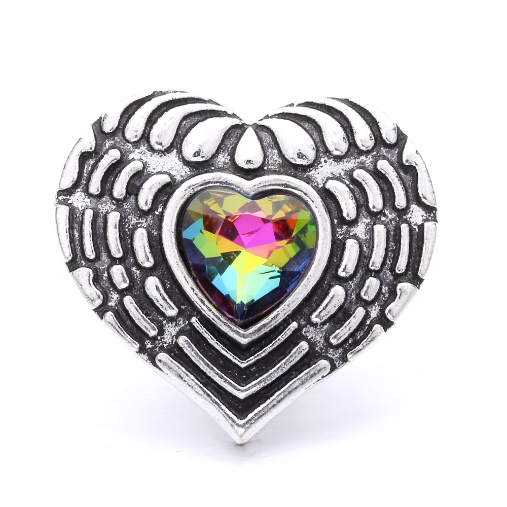 20PCS Colorful Crystal Rhinestone Flower 18mm Metal Snap Buttons Fit DIY Snap Button Bracelet