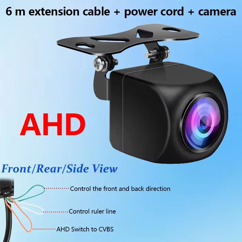 Telecamera Posteriore per Auto CCD 5V 12V, Grandangolare HD, Visione Notturna, Telecamera di Retromarcia e Parcheggio