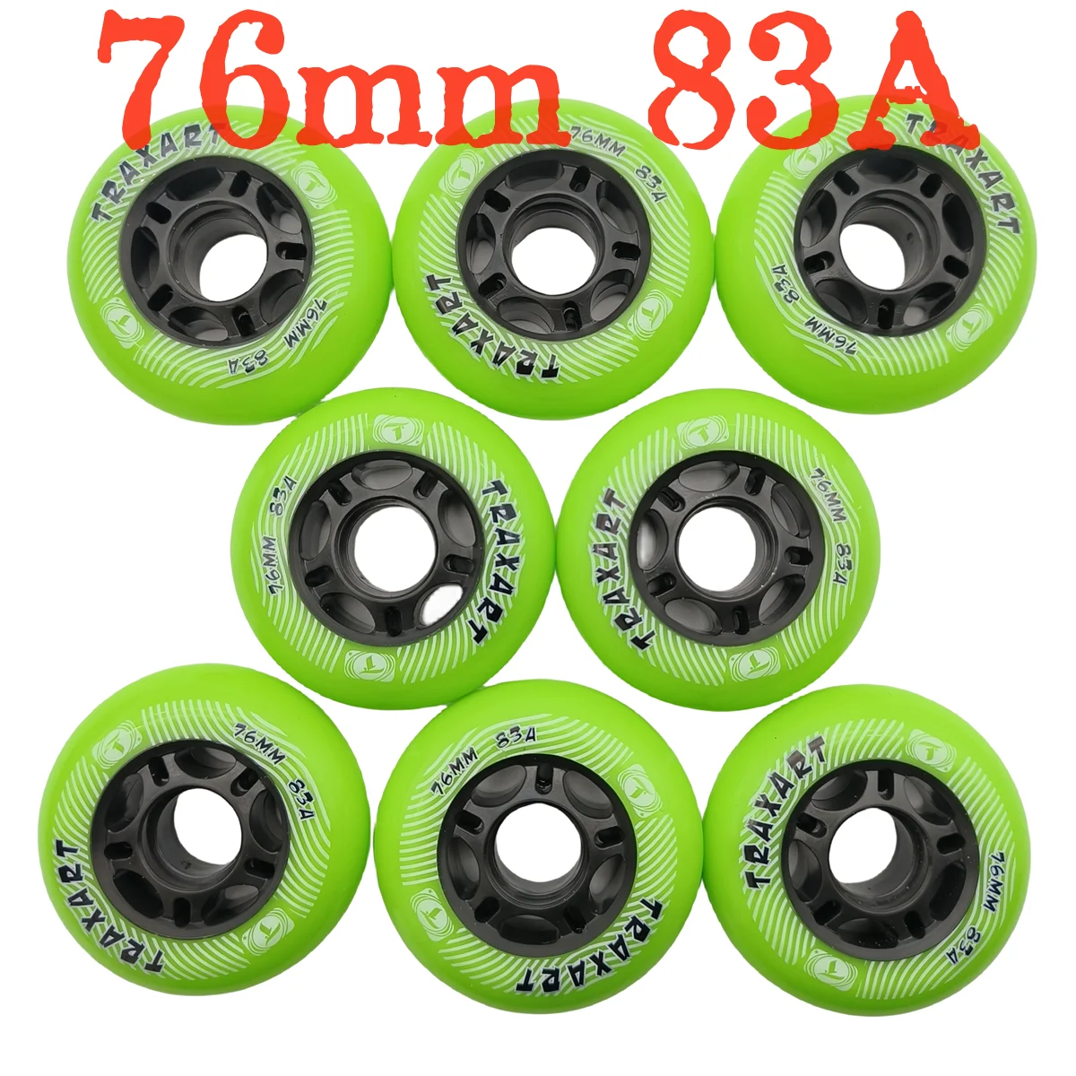 Inline skate wheel roller wheel green 76mm 83A 8wheels/lot