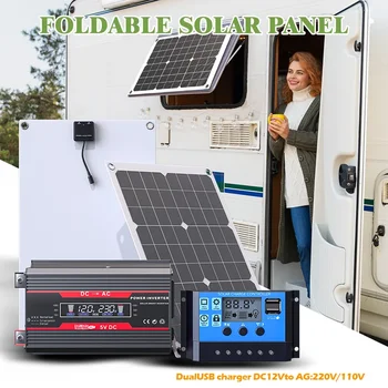 Kit sistema di energia solare da 6000 W con controller MPPT da 100 A e inverter a onda sinusoidale pura (110 V/220 V) per la vita completa off-grid