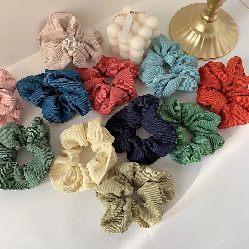 head accessories female Women Solid Color Scrunchie Rubber Bands Ponytail Holder Elastic Hair Bands Korea Hair Ties Fashion Headband Hair Accessoires long hair clips