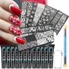 Stamping Plates Kit Hearts Nail Art Templates Dots Butterflies Stencils Stamping Paint Neon Nail Gel Varnishes Design CHFB01-06 1